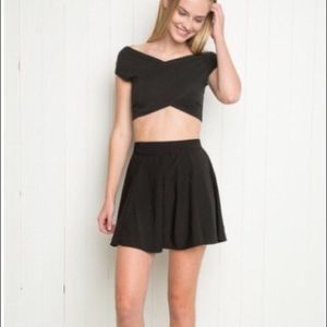 Brandy Melville Black Mini Skater Skirt (OS)